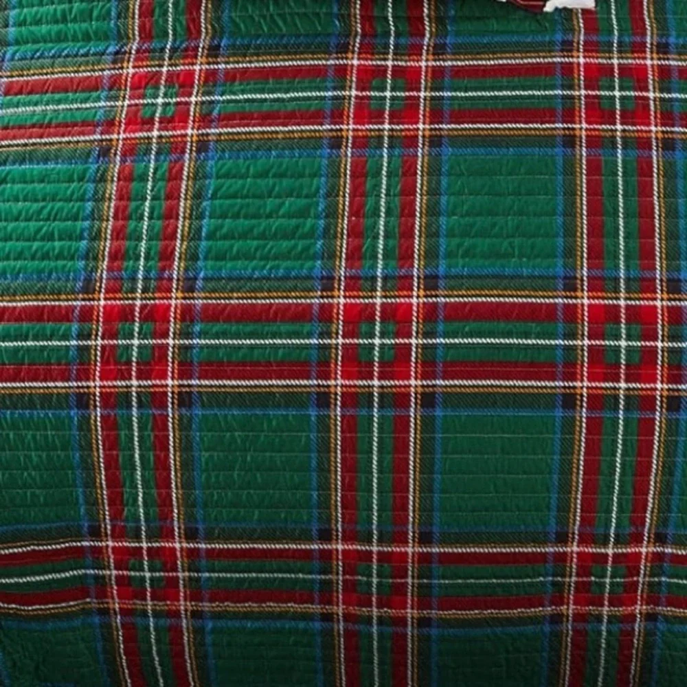🆕 PB Style Christmas Tartan Plaid Quilt Stewart Print in King Bedding SET shams